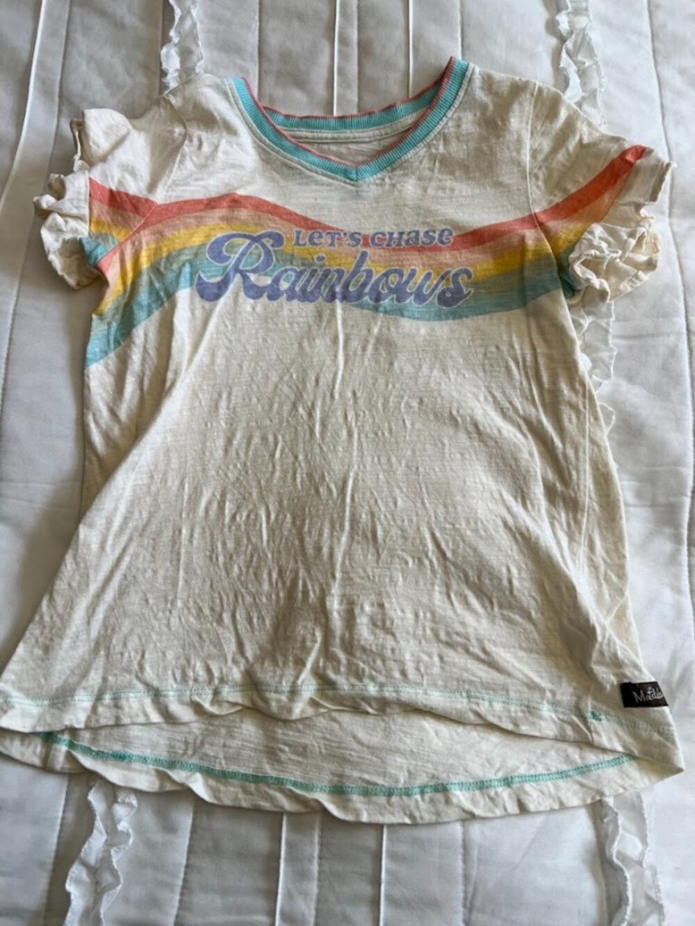 Matilda Jane Clothing Girls Size 8 EUC Chasing Rainbows Tee